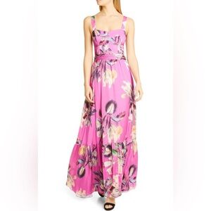 NWT PatBO Grace Fuchsia Print Maxi Dress 34 / US 2 | Luxe